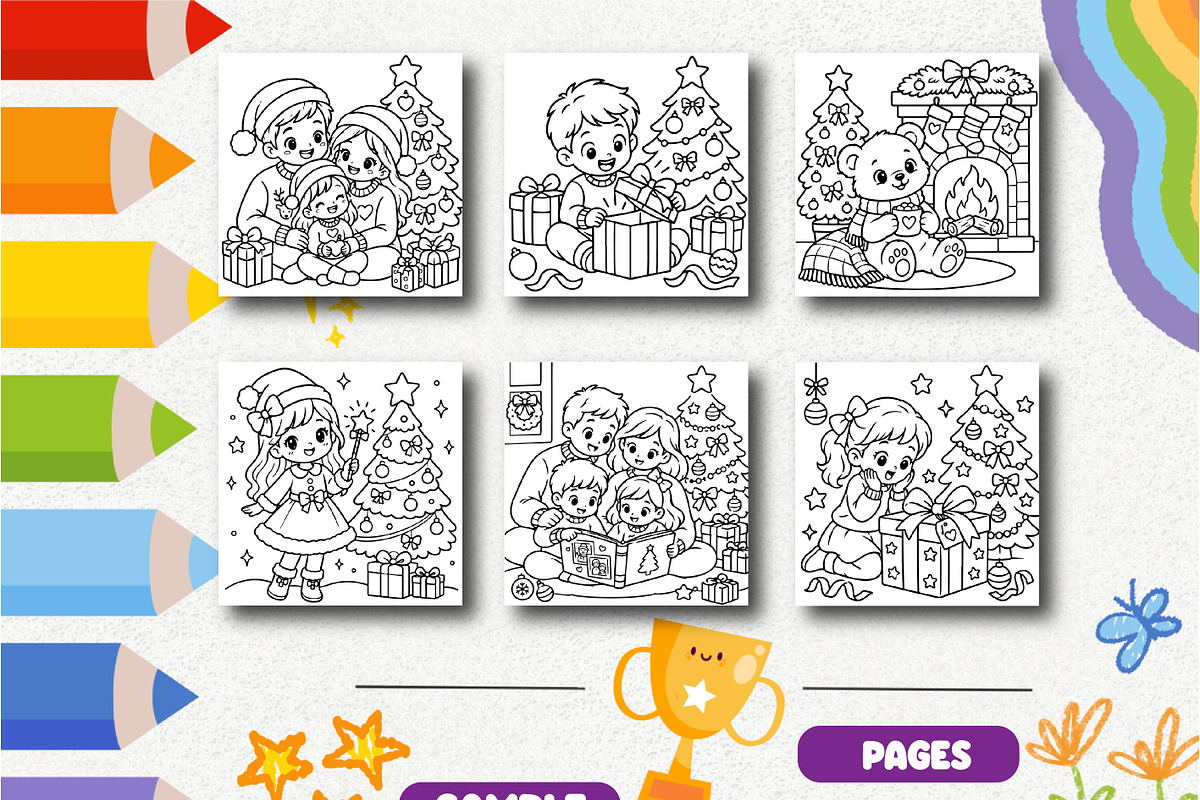 Christmas Feelings Coloring Book, a Seasonal Illustration by Design Zone (Photo 3 of 5)