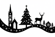Christmas silhouette illustration, an Illustration by Amazin_art (Thumbnail 21 of 21)