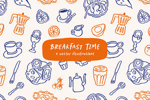 Breakfast food on seamless patterns, a Pattern Graphic by Good Studio