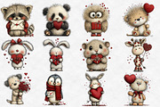 Sweet Valentine's Day Animal Clipart, an Illustration by Designworld (Thumbnail 4 of 6)