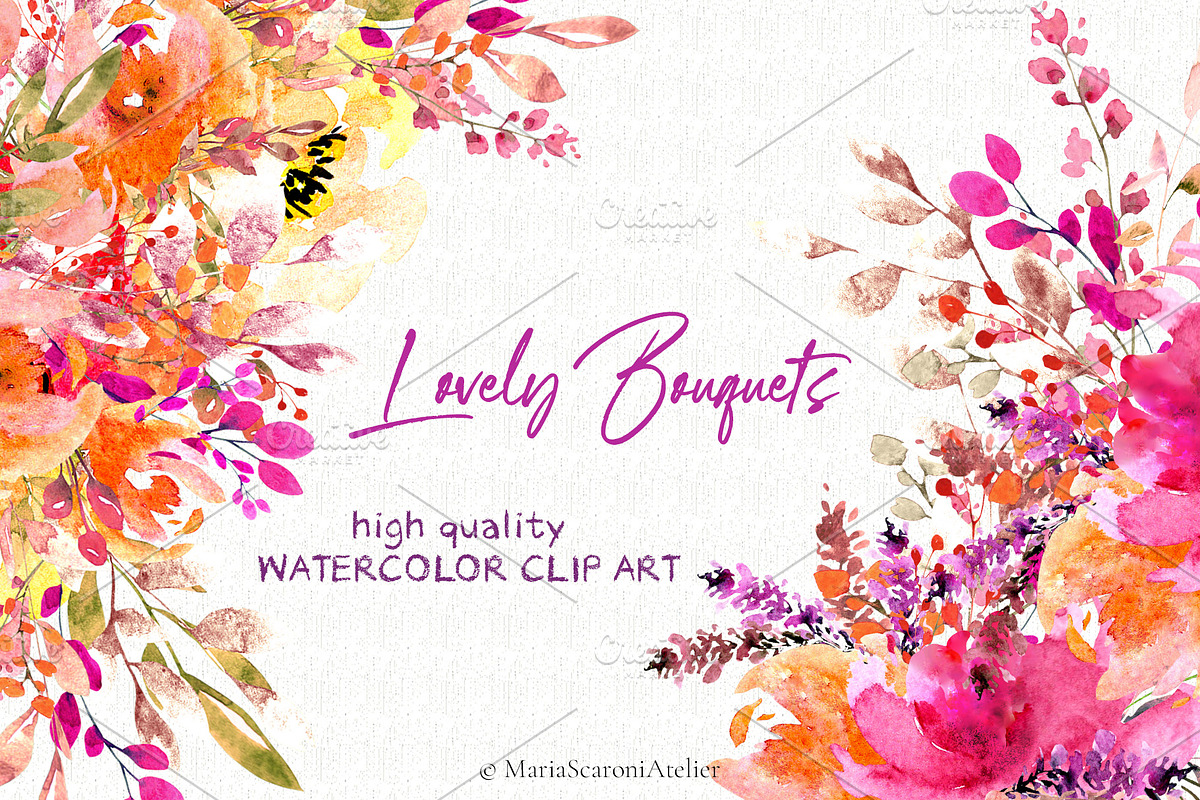 Lovely Bouquets - Watercolor, an Illustration by MariaScaroniAtelier (Photo 2 of 8)