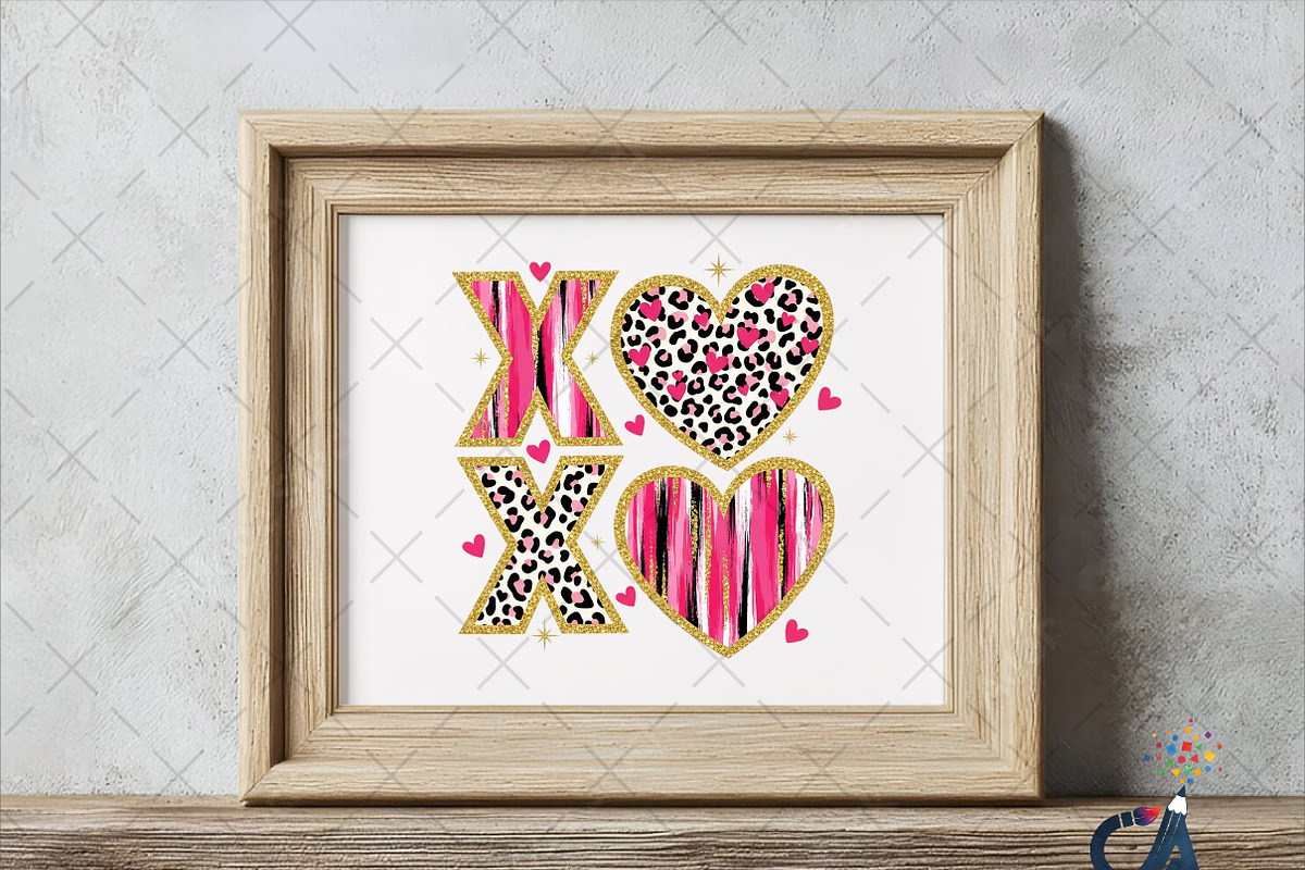 XOXO Valentine Day Heart Brushstroke, an Illustration by Creative Art (Photo 5 of 6)