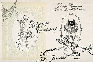Strange Company Halloween Line Art, a Decorative Illustration by Purple