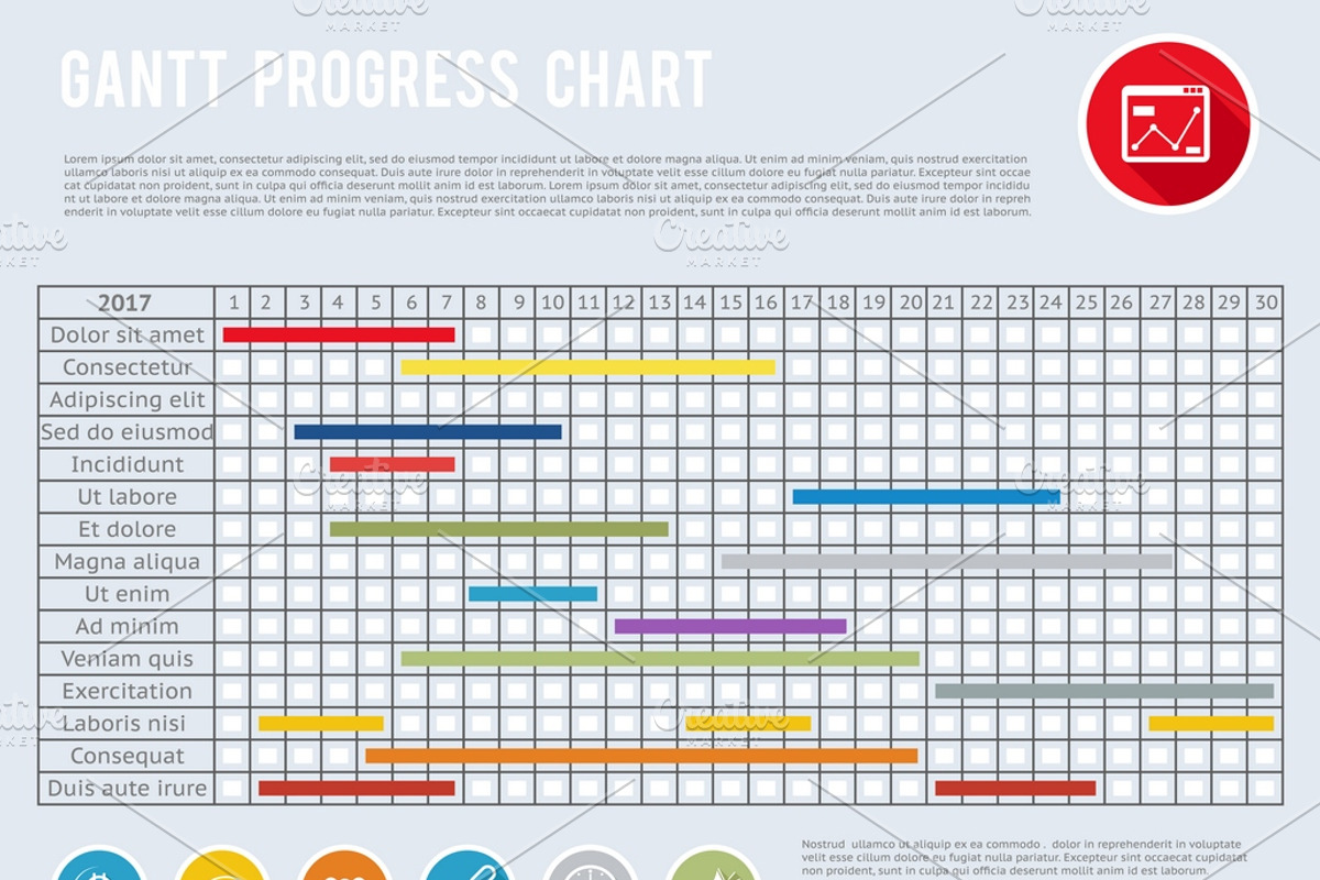 Project schedule chart, a Finance Illustration by Microvector