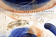 Watercolor & Gold, abstract shapes, a Texture Graphic by ollalya (Thumbnail 1 of 13)