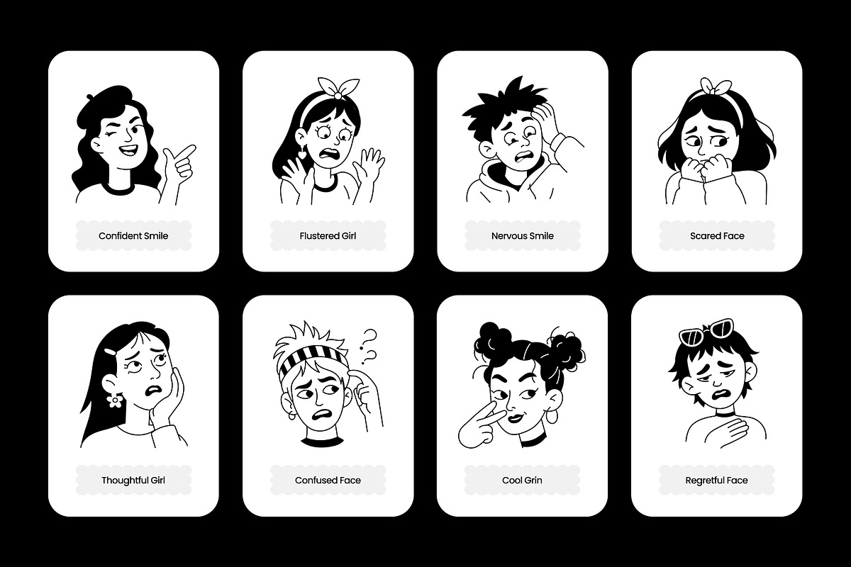 240 Facial Expressions Icons, an Outline Icon by Prosymbols (Photo 8 of 15)