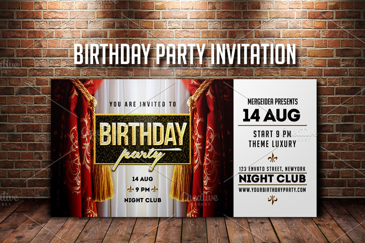 Birthday Party Invitation, an Invitation Template by MergeIdea (Photo 1 of 2)