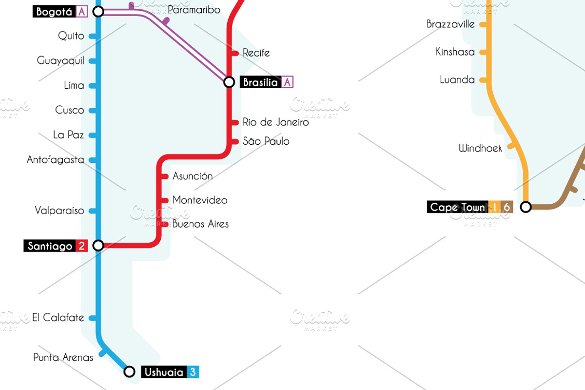 World Metro Map Vector Illustration, an Education Illustration by asantosg (Photo 8 of 9)