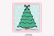 Christmas Tree Hand Drawn Coquette, an Illustration by SinaCreation (Thumbnail 1 of 7)