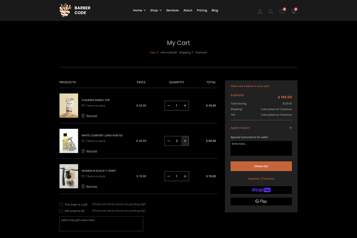Barber Shop & eCommerce UI Template, an UI Kit Template by ReformedTech (Photo 6 of 26)
