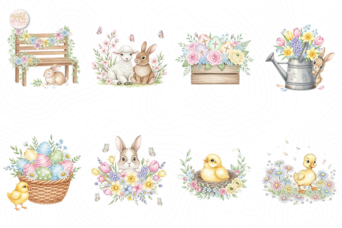 Spring Easter Flowers Clipart PNG., an Object Illustration by KennedyStudio (Photo 2 of 5)