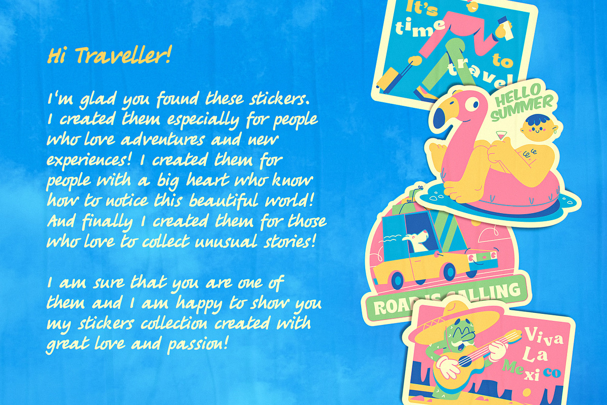 Retro Stickers. Big Travel Pack., an Object Illustration by Red Monkey (Photo 2 of 12)