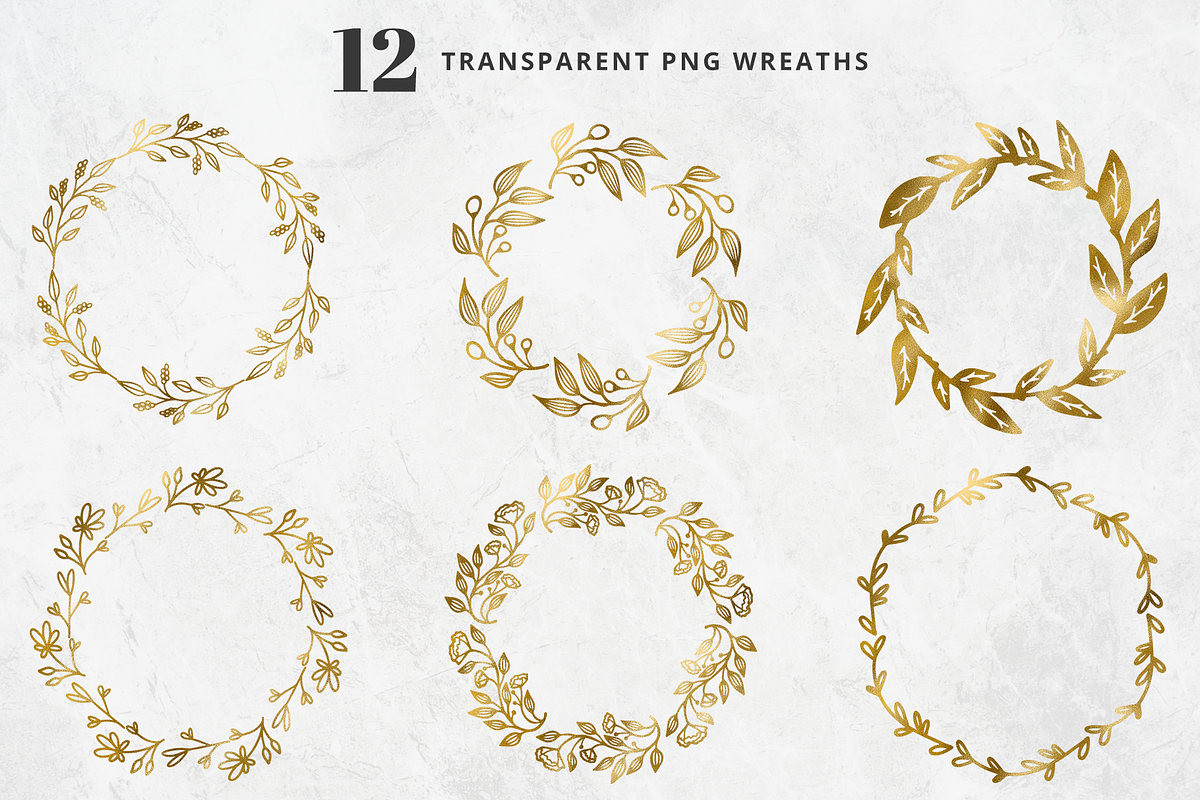 Silver Foil Floral Clipart Set, an Illustration by Brandi Lea Designs (Photo 3 of 5)