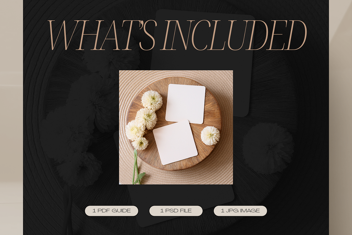 Square Cards Mockup, a Product Mockup by Creatif Foundry (Photo 3 of 8)