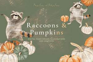 Pumpkins & Raccoons Graphic Set