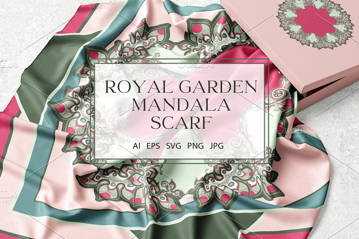 Royal Garden Mandala Scarf, an Object Graphic by ilustrinna (Photo 1 of 7)