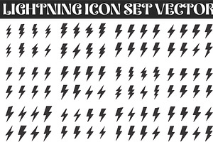 A bold set of lightning bolt icons, an Illustration by Amazin_art