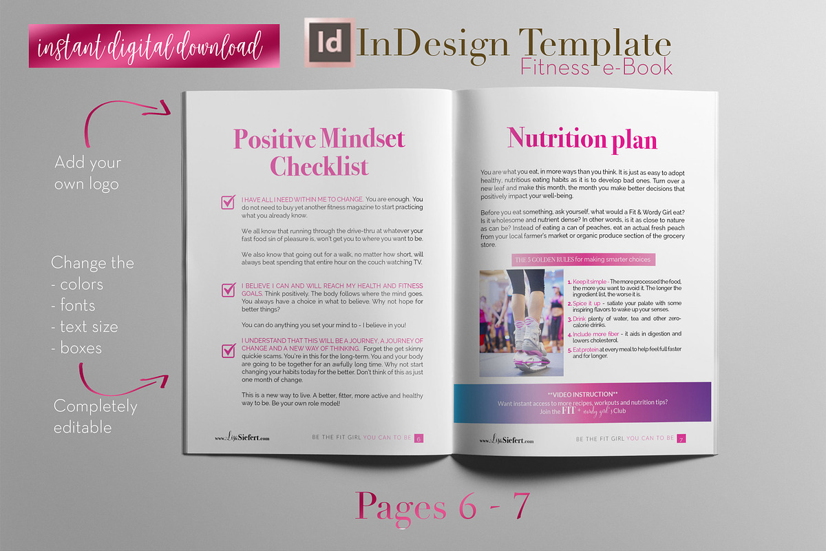 Fitness e-Book | InDesign Template, a Magazine Template by Planner Templates (Photo 4 of 11)
