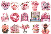 Spring Cherry Blossom Clipart, an Illustration by OK Design (Thumbnail 6 of 6)
