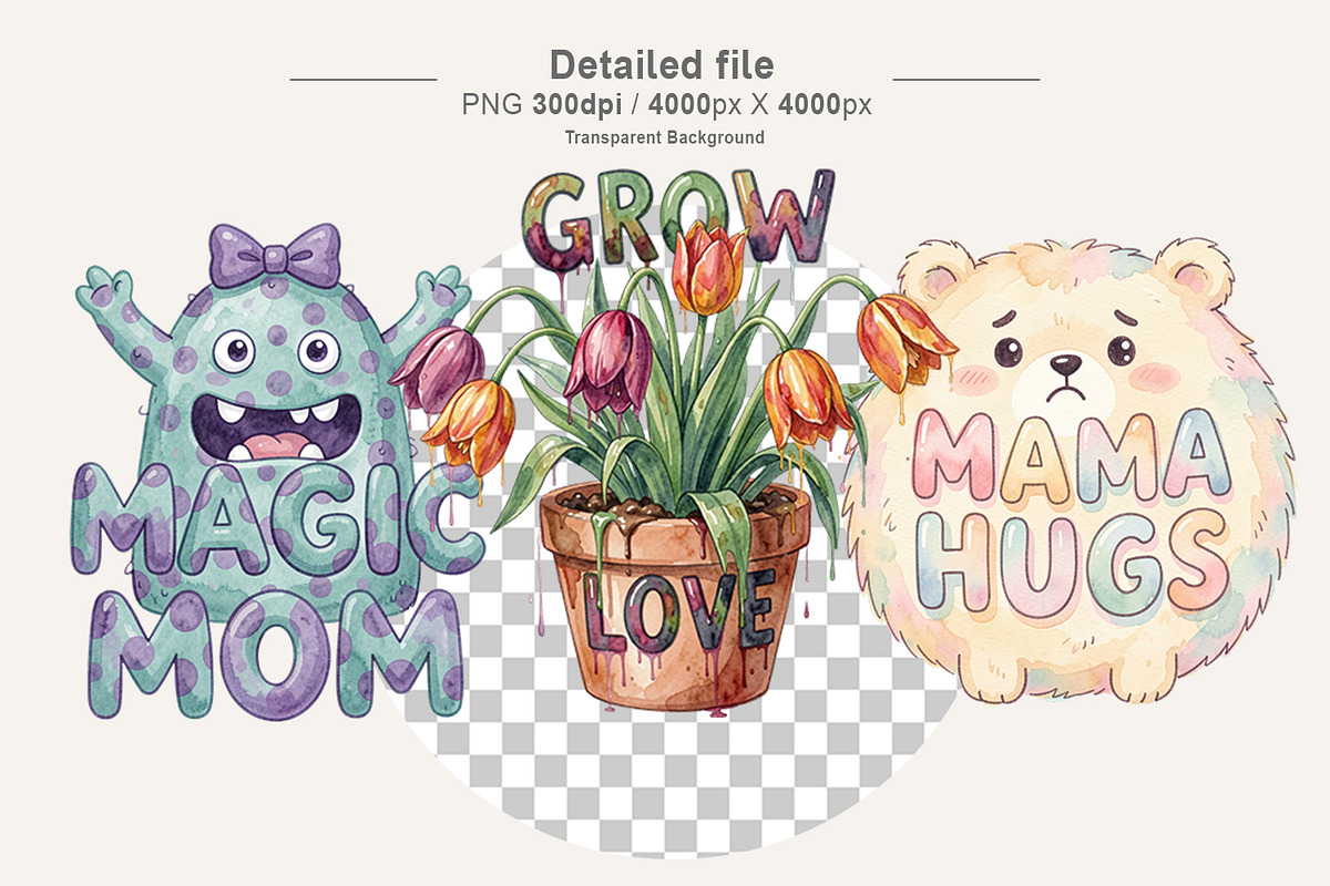 Funny Ugly Cute Mom Sublimation PNG, an Illustration by Artnoy (Photo 3 of 8)
