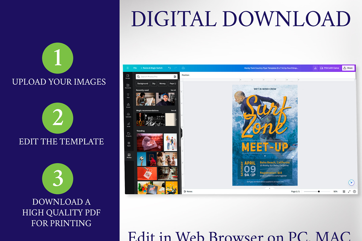 Surf Meet-Up Flyer Template preview 4
