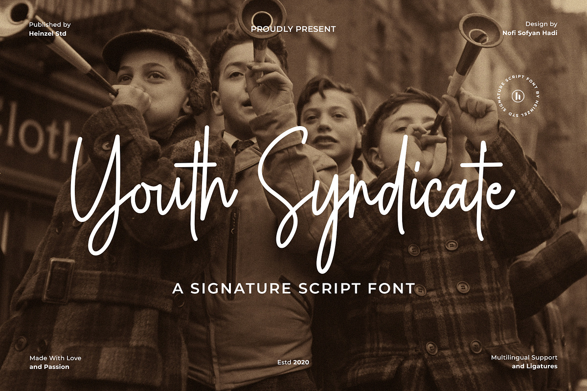 Youth Syndicate Signature Font, a Handwritten Font by Heinzel Std (Photo 1 of 22)