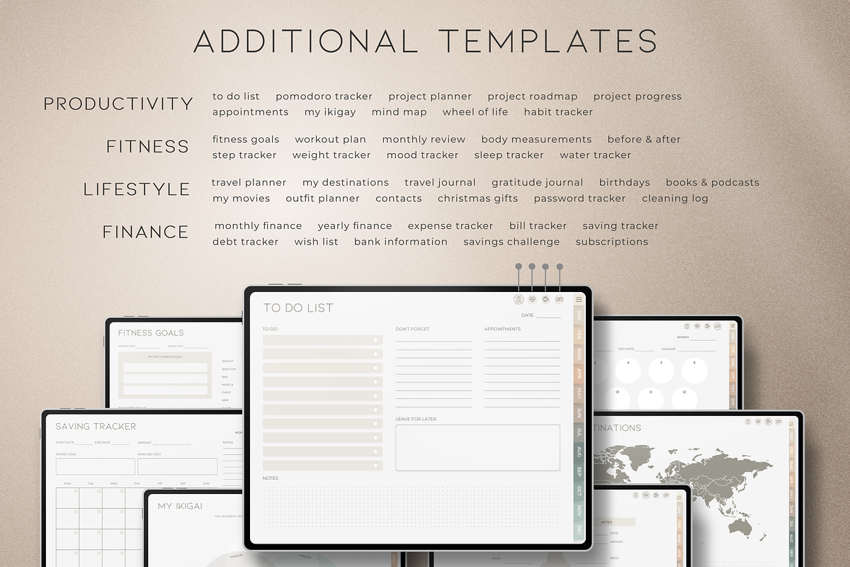 Undated Digital Planner iPad, a Websites & App Template by Makii Templates (Photo 7 of 10)