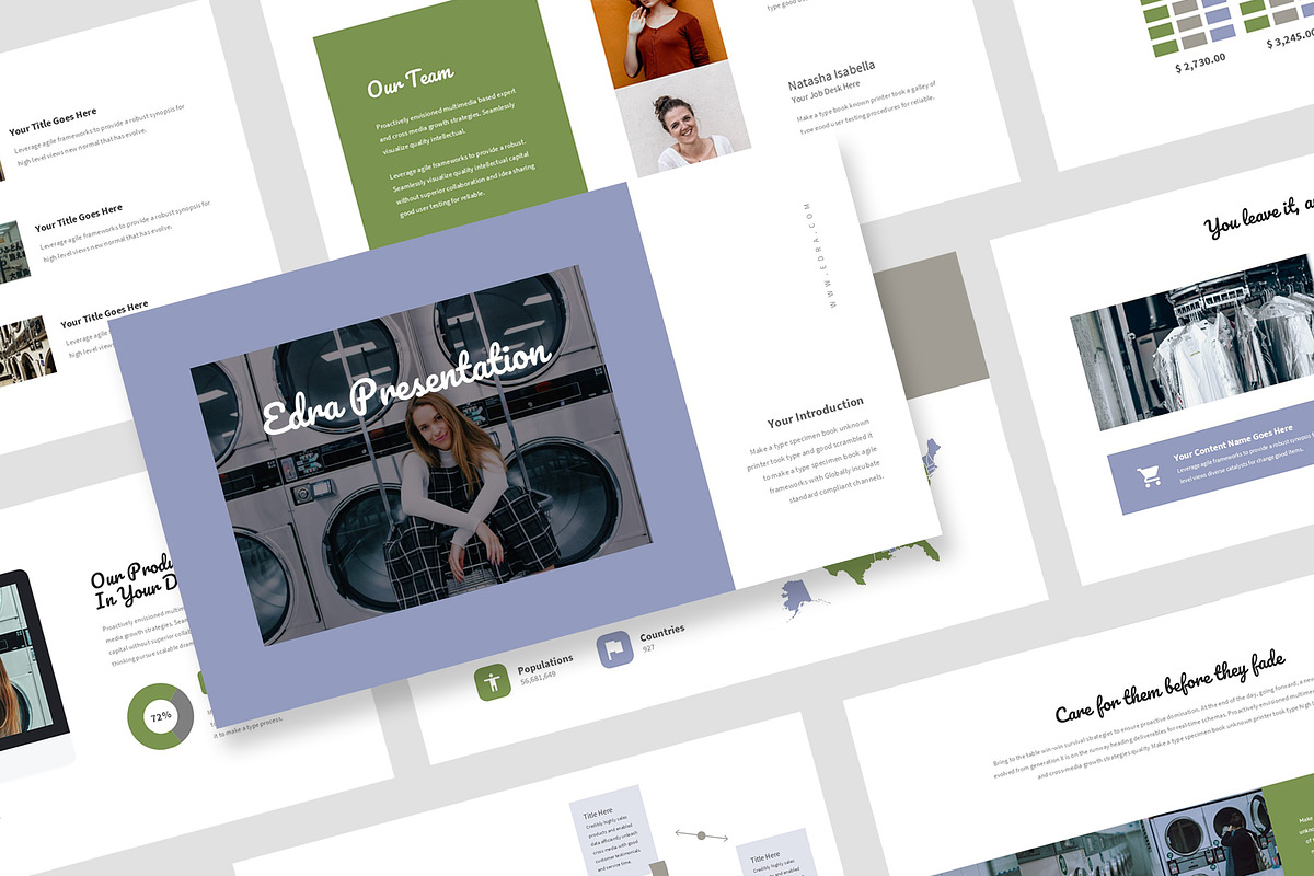 Edra : Laundry Business Powerpoint, a Presentation Template by Punkl Camp (Photo 1 of 16)
