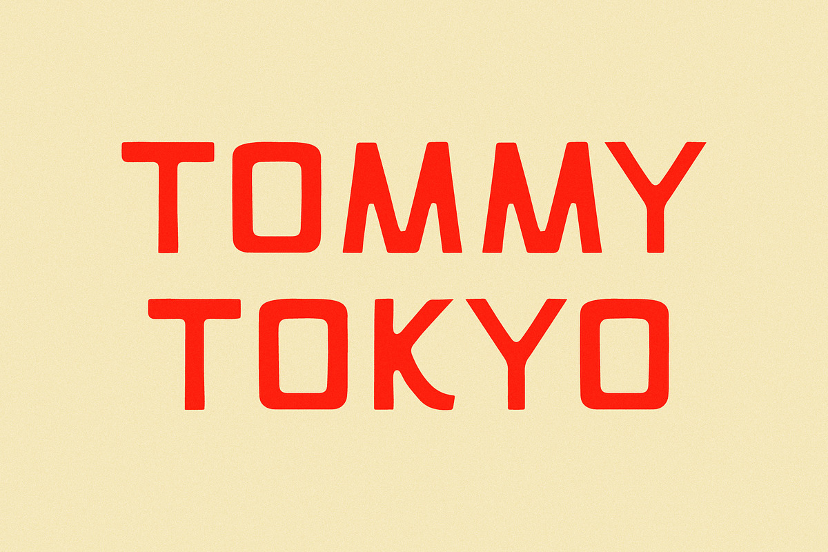 Tommy Tokyo I A Display Font, a Sans Serif Font by Taylor Penton (Photo 1 of 4)