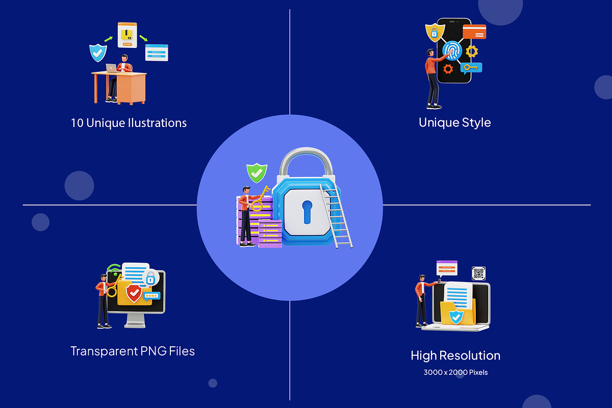Data Security System 3D Illustration, a 3D by novia99design (Photo 3 of 6)