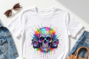 Neon Boombox Skull Splash Art, a Shirt Mockup by Vector Stall (Thumbnail 3 of 15)