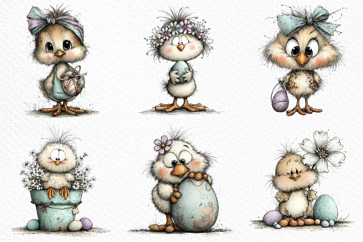 Whimsical Easter Clipart Bundle, an Illustration by Craft Nest (Photo 3 of 11)