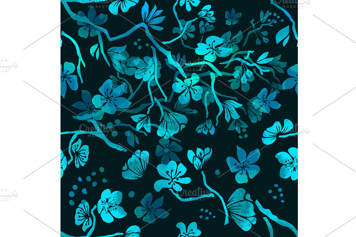 Seamless black background with blue, an Object Illustration by Nenahliadava Design