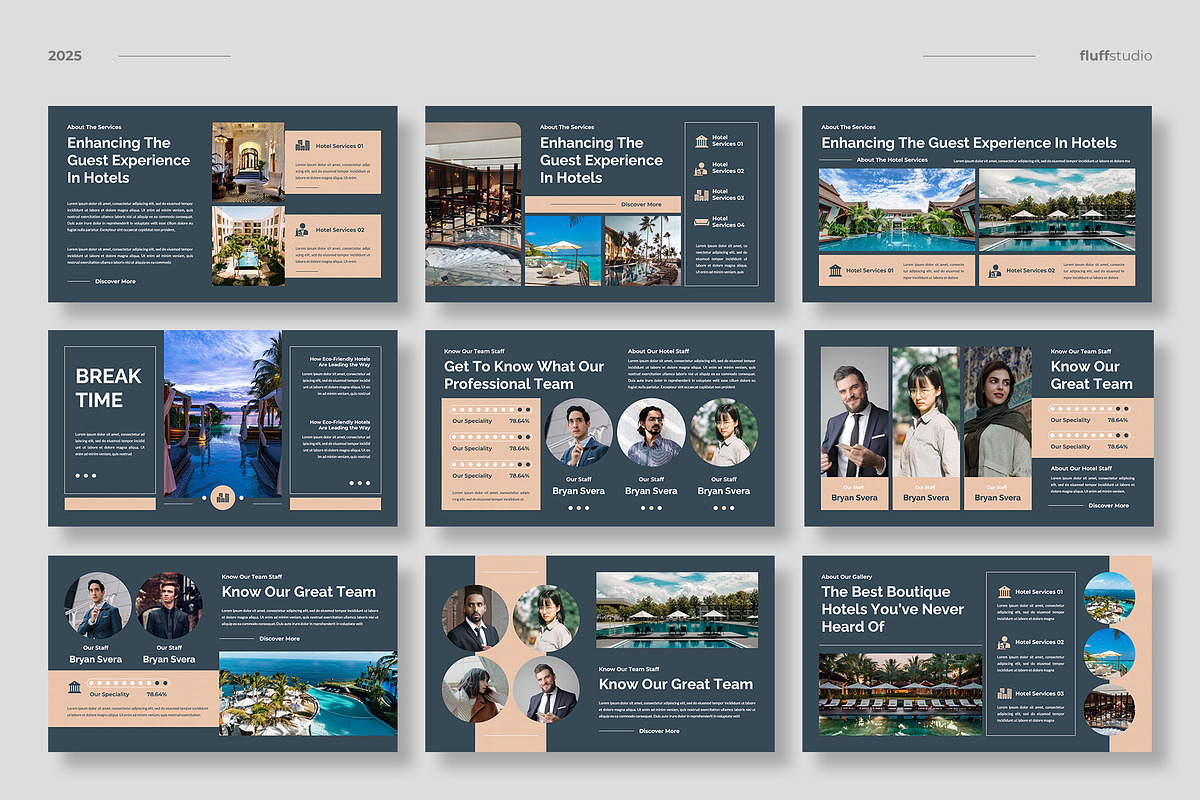 Luxury Hotel Keynote Template, a Presentation Template by fluffstudio (Photo 3 of 4)
