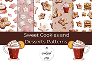 Sweet Cookies and Desserts Patterns, a Pattern Graphic by InkyQueenArt (Thumbnail 1 of 4)