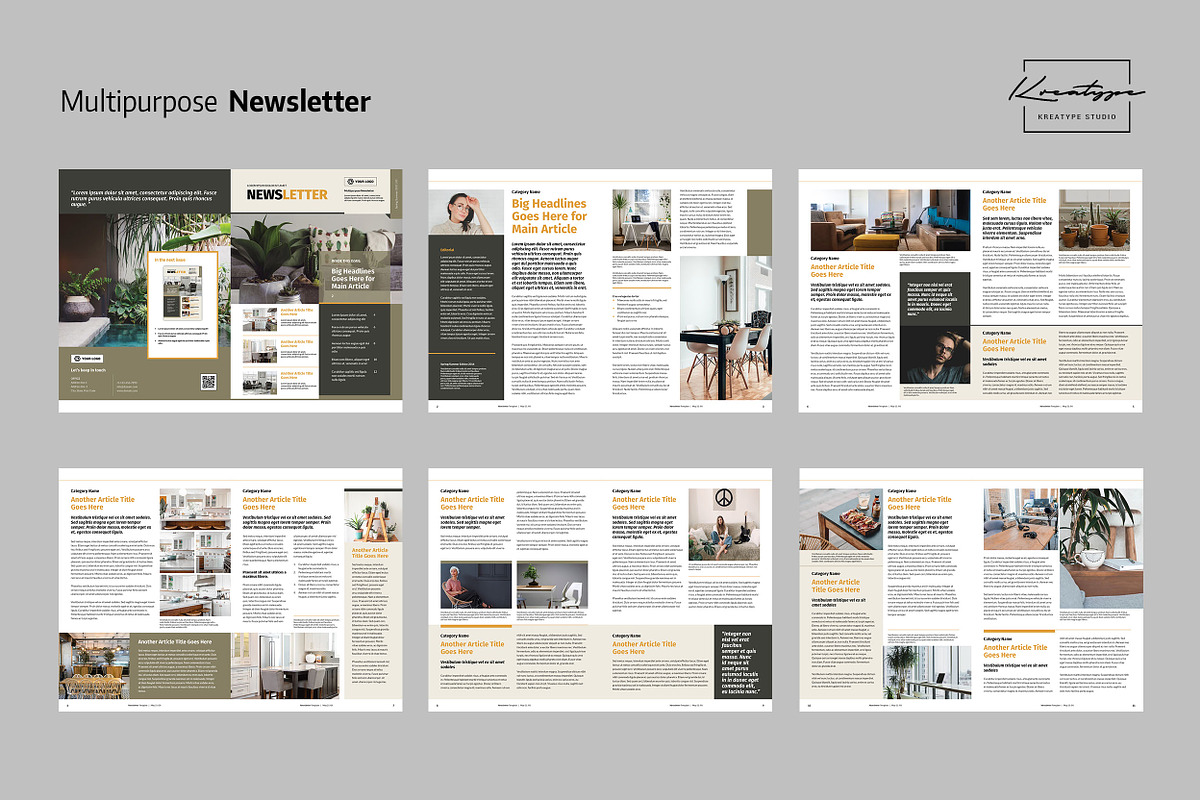 Multipurpose Newsletter, a Brochure Template by Kreatype Studio (Photo 7 of 7)