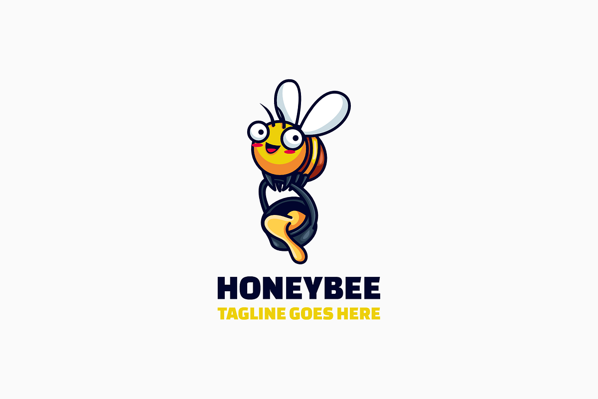 Honey Bee Mascot Cartoon Logo, a Branding & Logo Template by Artnivora.Std