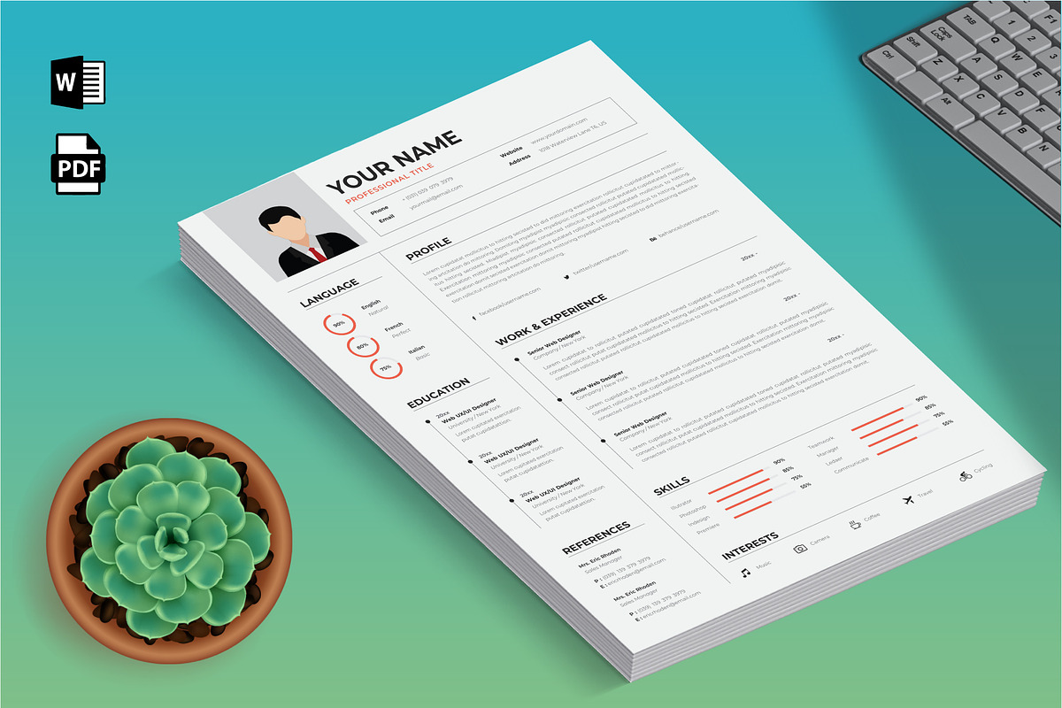1 Pages Clean CV Template | MS Word, a Resume Template by Blue Digital Studio (Photo 1 of 2)