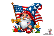 4th of July Gnome Clipart Png Bundle, an Illustration by Clipart Bloom (Thumbnail 8 of 11)
