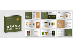 Brand Guidelines Template. Green And