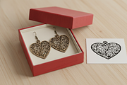 Heart Shape Earring Laser Cut File, an Illustration by Amazin_art (Thumbnail 2 of 6)