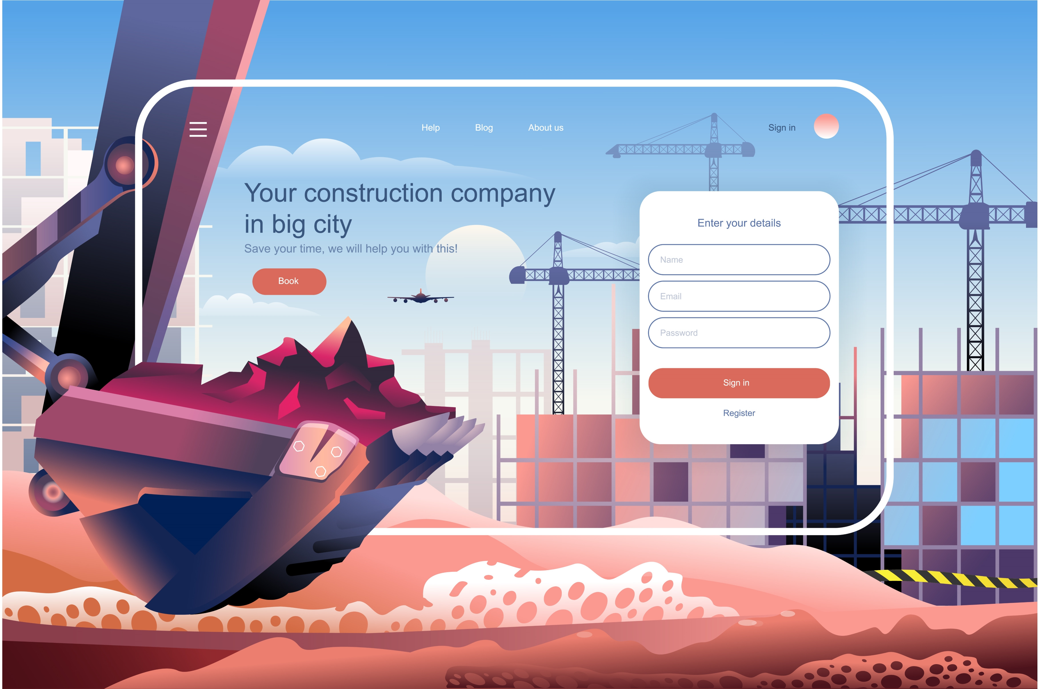 Construction Landing Page Template, a Templates & Theme by alexdndz