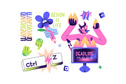 Graphic or web design sticker pack, a Decorative Illustration by PaperTrident (Thumbnail 4 of 4)