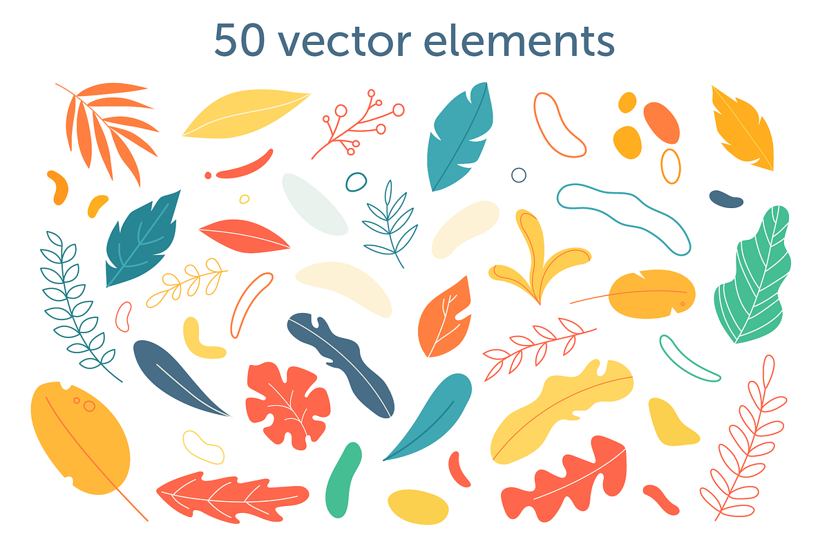 Shapes and leaves for patterns, a Pattern Graphic by museberry (Photo 2 of 9)