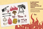 MEAT AND GRILL, a Food Illustration by Soir Creative (Thumbnail 5 of 7)