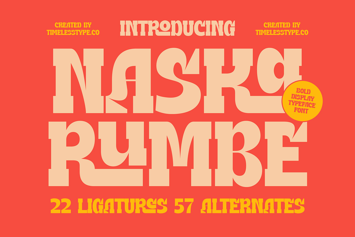 Naska Rumbe Bold Display Font, a Serif Font by timelesstype.co (Photo 1 of 20)