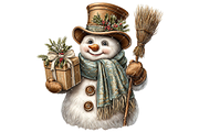 Cozy Snowman Clipart JPG, an Illustration by Memories By Lea (Thumbnail 7 of 17)