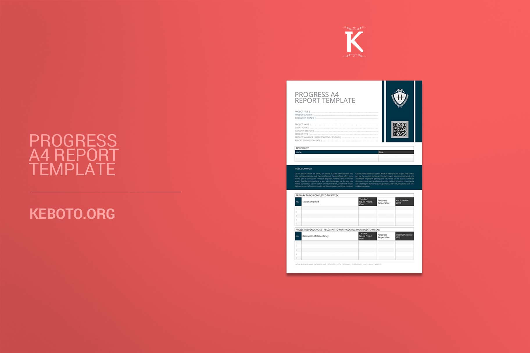 Progress A4 Report Template, a Templates & Theme by Keboto