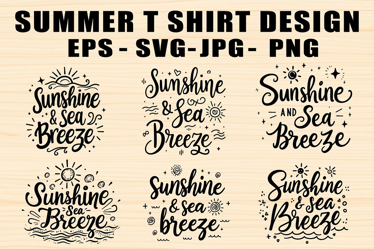 Summer T-Shirt Designs SVG Set, an Object Graphic by jahid234 (Photo 1 of 9)