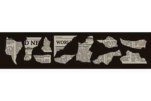 Retro newspaper collage with torn, an Illustration by skripnikbb